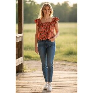 Rock & Roll Denim Cavender’s Pink Cowgirl Ranch Women’s Top Size L